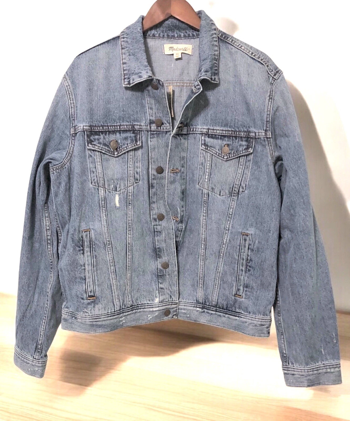 Madewell Men's Classic Jean Jacket Denim Rivoli Wash Coat Sz XL Style K9671.