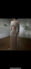 Luxury Beaded Sleeveless Mermaid Dress, Gown With Cape
