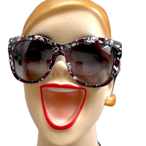 Dolce&Gabbana Floral Relief Sunglasses Black + Tissue Brown  display picture 1