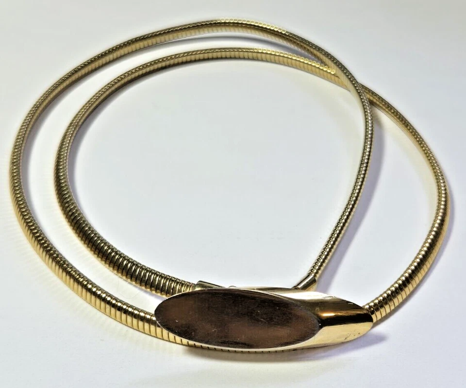 Vintage 1960'S Gold Tone Belt Slight Expandable Metal 28" - 32" Max Costume - Image 2 of 4