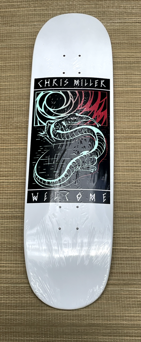 Chris Miller Lizard Welcome Skateboard deck White Dip - New in