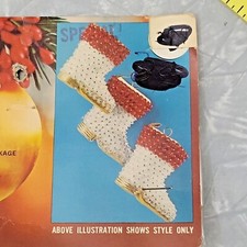 Vintage 1972 NOS Walco Sequin Bead Christmas Ornament Kit  Santa Claus Boots