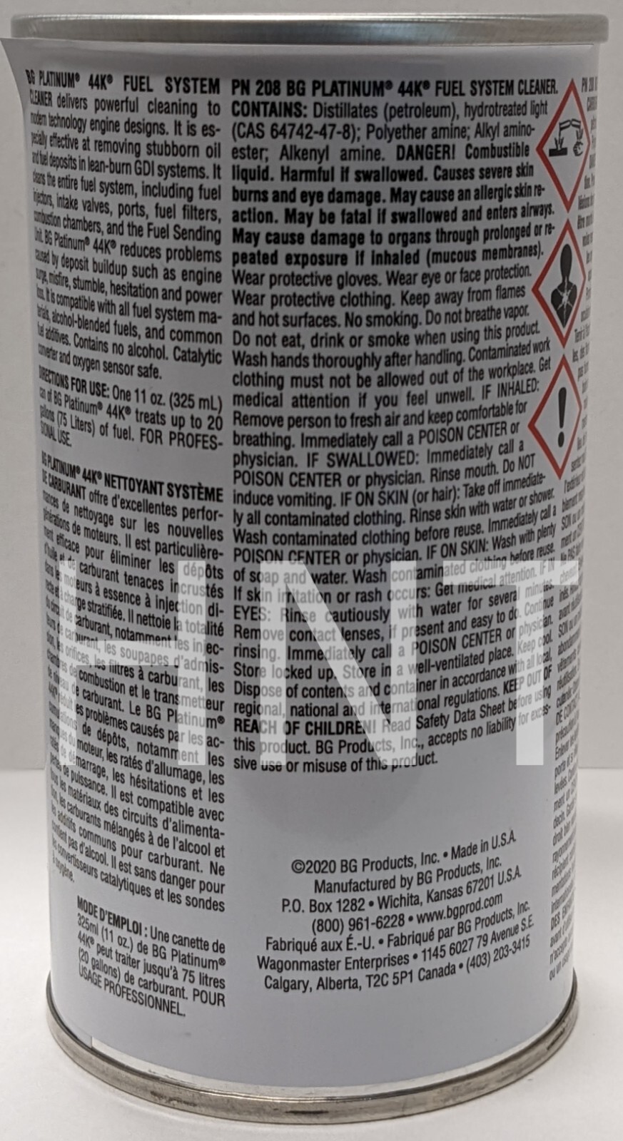 BG 44K PLATINUM New Fuel System Cleaner Additive 11oz. Can PN 208 5 Pack eBay