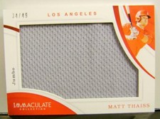 MATT THAISS /49 JUMBO GAME USED RELIC IMMACULATE COLLECTION PANINI 2020
