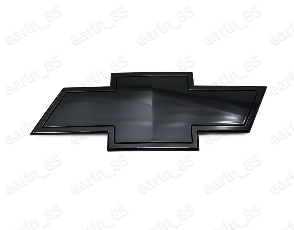 Front Bowtie Emblem GLOSS Black 2007-13 Silverado 1500 & 2007-2010 2500HD 3500HD - Image 2 of 4