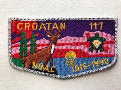 OA (BSA) Croatan Lodge #117 - 1990 NOAC Delegate Patch - OA 75th Anniversary
