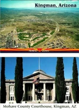 2~4X6 Postcards  Kingman, AZ Arizona  AERIAL VIEW & MOHAVE COUNTY COURT HOUSE