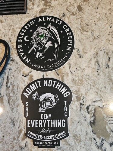 Savage Tacticians Sticker Pack W 550 Cord Zipper Pulls And Subdued Flag Patch #5 - Picture 2 of 4