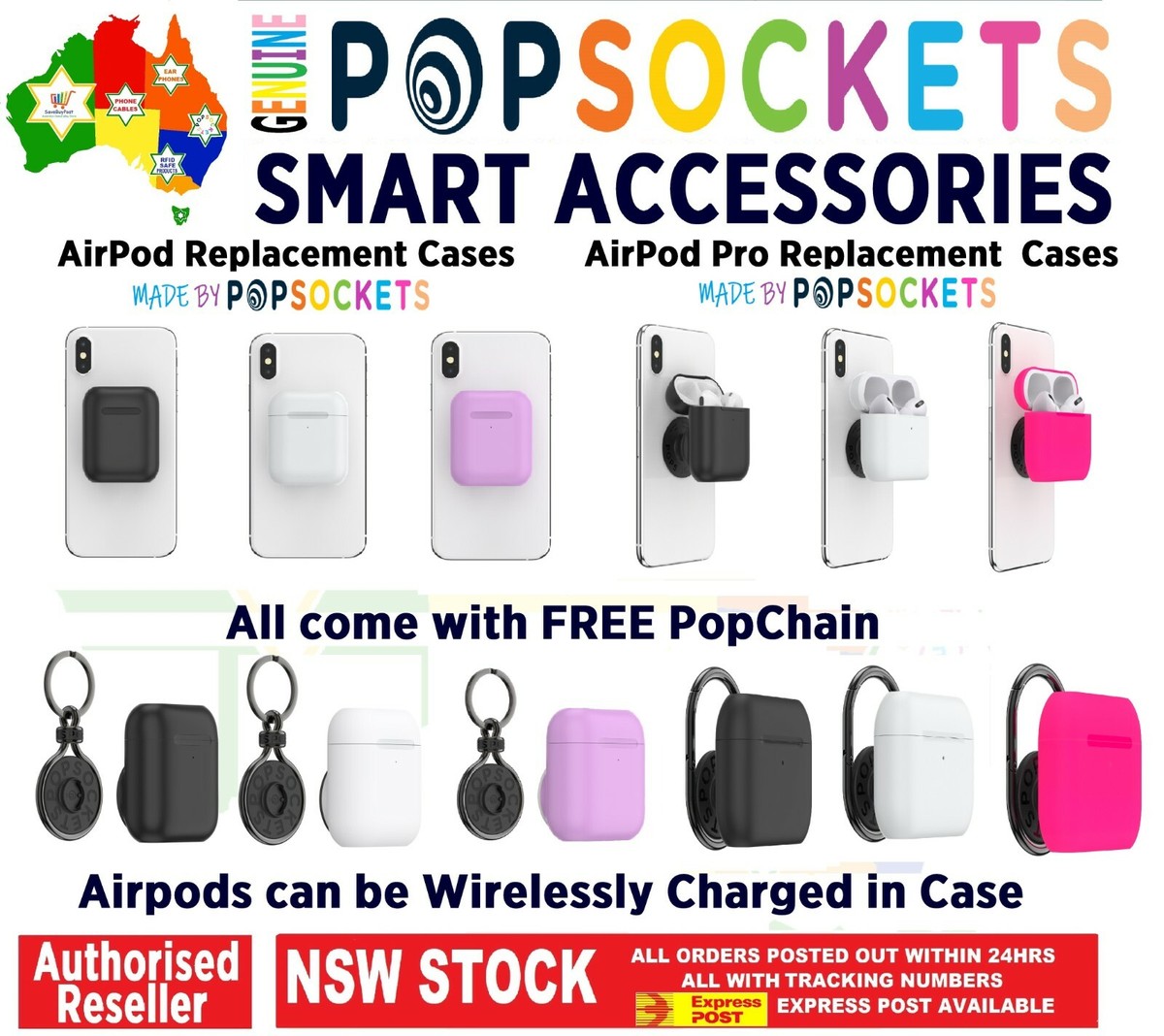 PopSockets Holder Case for Apple AirPods Pro Wireless Charging Compatiable