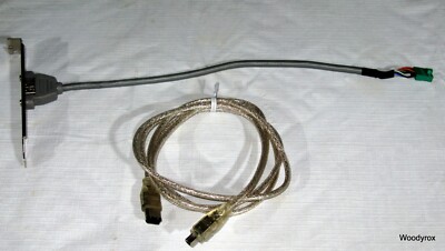Firewire IEEE 1394 6-Pin Host Bracket, Plus Firewire Cable As Shown