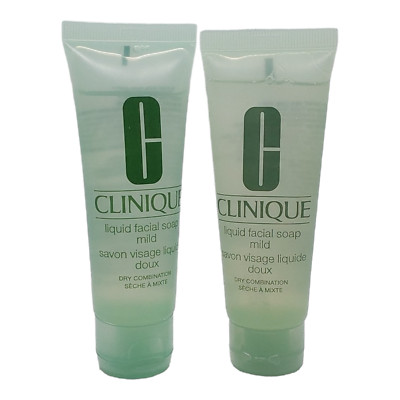 Lot of 2 Clinique Liquid Facial Soap Mild Dry Combination 1.7 oz 50 ml Each