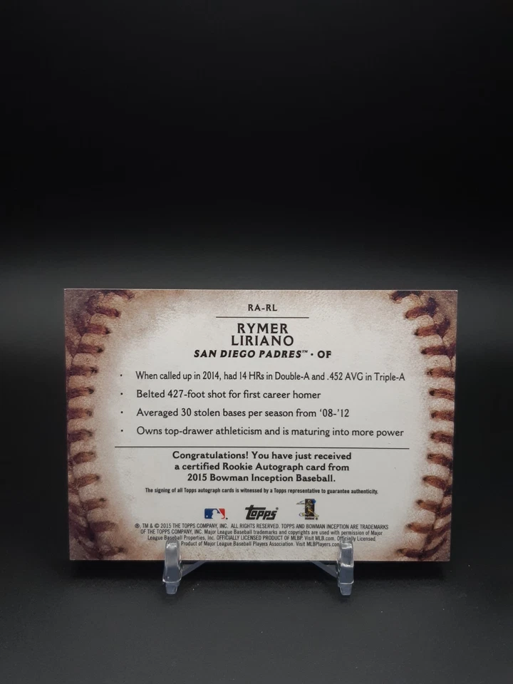 2015 Bowman Inception Rookie Auto Rymer Liriano #RA-RL Auto RC - Image 2 of 2