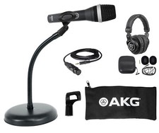 AKG D5 C PC Podcasting Podcast Microphone Weighted Base Gooseneck Headphones