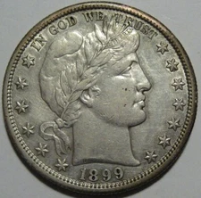 = 1899-S AU/BU BARBER Half, Better Date & Grade, FREE Shipping