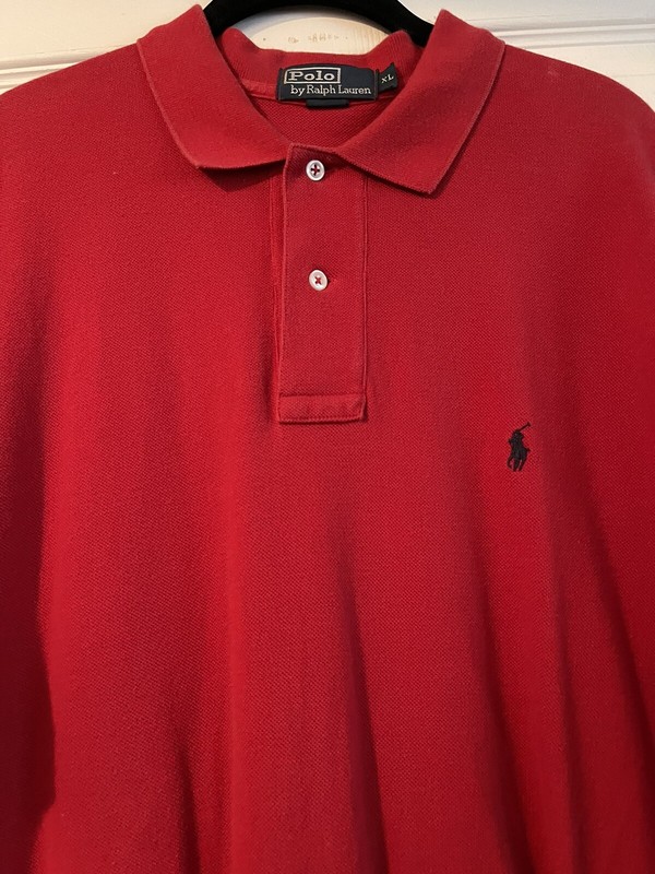 Mens Polo Ralph Lauren Red Polo Shirt XL Golf