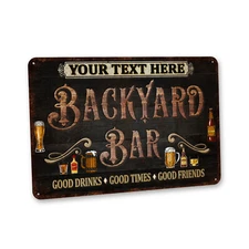 Custom Backyard Bar Sign Rustic Outdoor Bar Decor Patio Porch Yard 108122002186