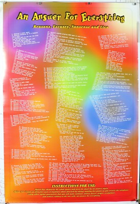 An Answer for Everything vintage poster 24.75' X 36.50'' NOS (b590)