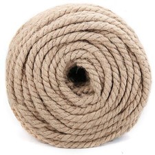 100 Feet 1/2 Inch Jute Hemp Rope, 30m x 12mm Natural Twisted Thick Rope Hemp ...
