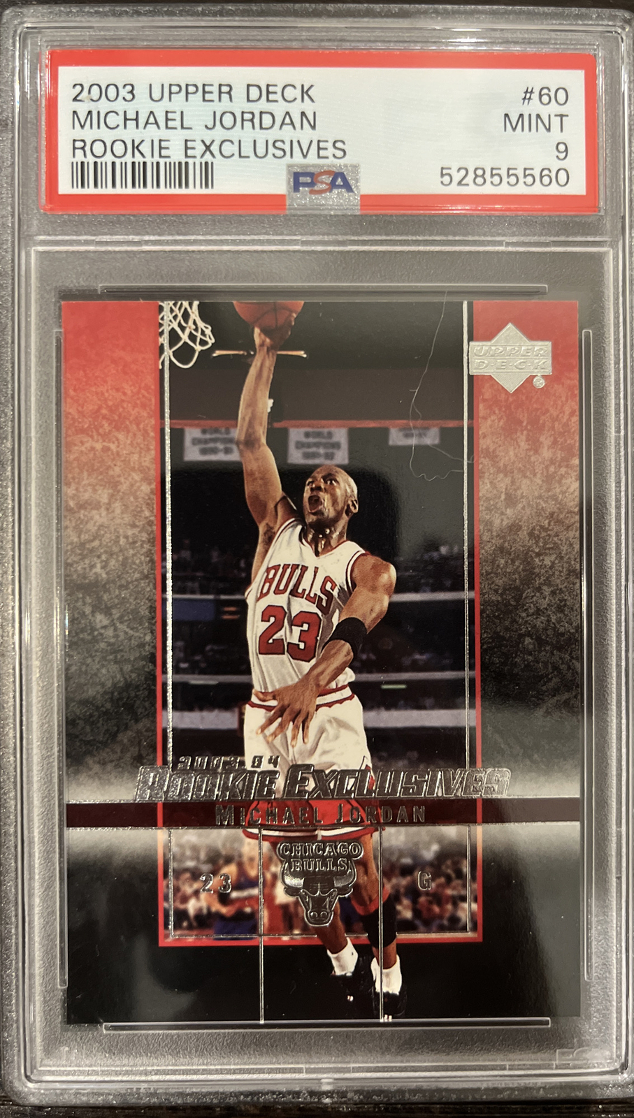 2003 Upper Deck Rookie Exclusives #60 Michael Jordan Chicago Bulls HOF PSA 9