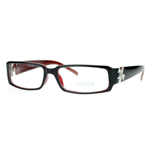 Fleur de lis Clear Lens Glasses Womens Fashion Rectangular Eyeglasses - 第 11/30 張圖片