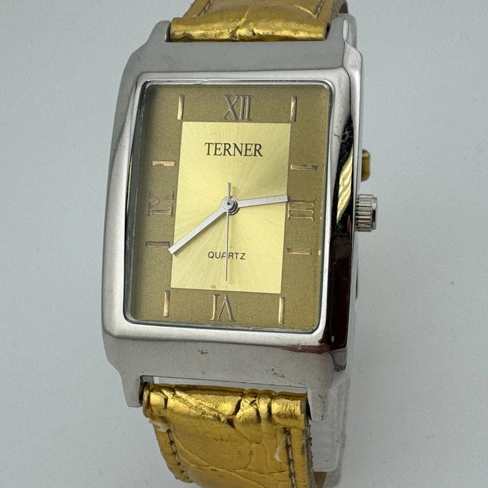 Terner Reloj Cuarzo Hombre Plata Rectángulo Singapur Movt Romano Analógico Batería Nueva Foto 2 de 4