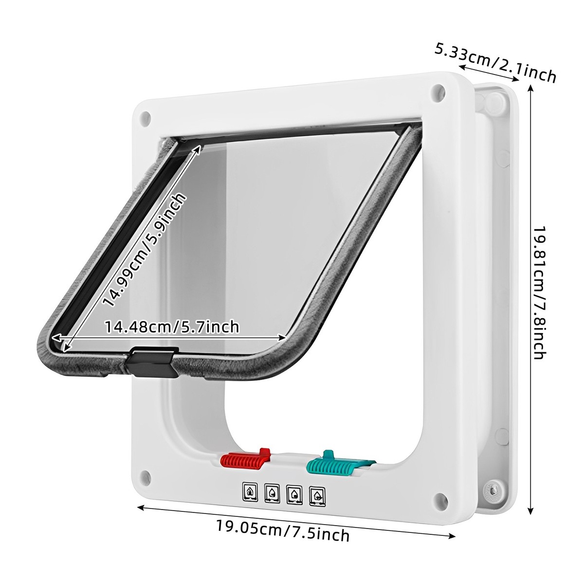 7.5*2.1*7.8in Cat Door, ABS Cat Door, Two-way Cat Door | eBay