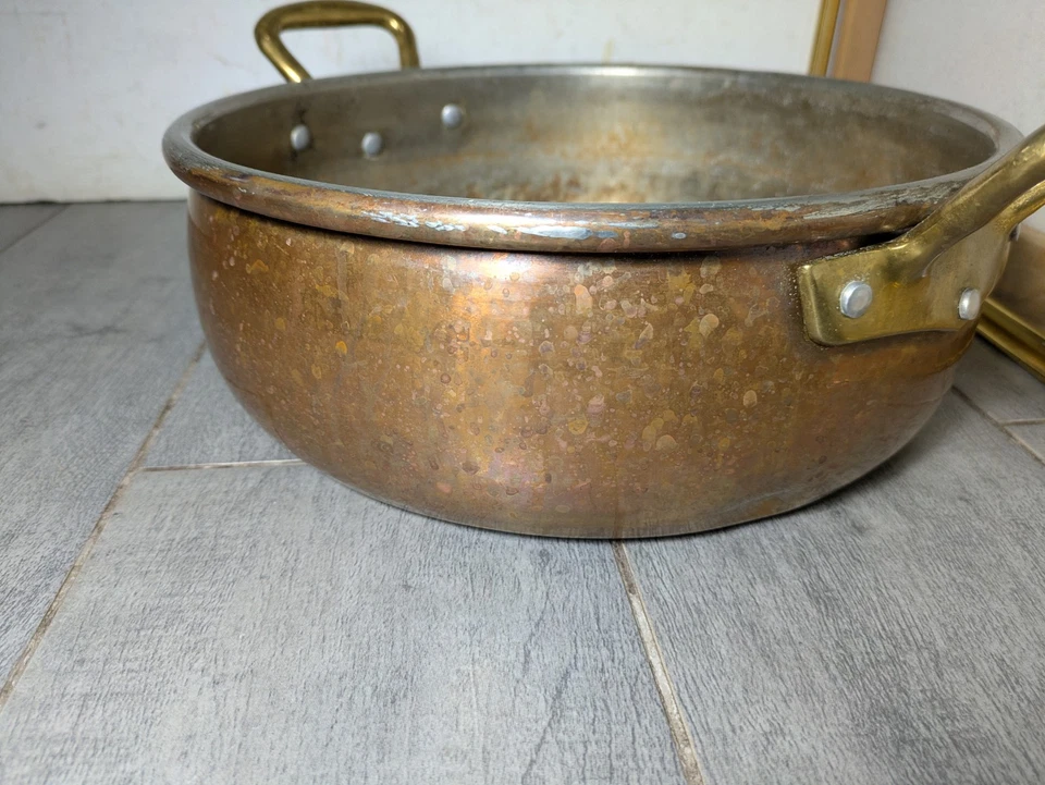 Olla de cobre martillado vintage Ruffoni Italia 11"w x 4"h Foto 3 de 4
