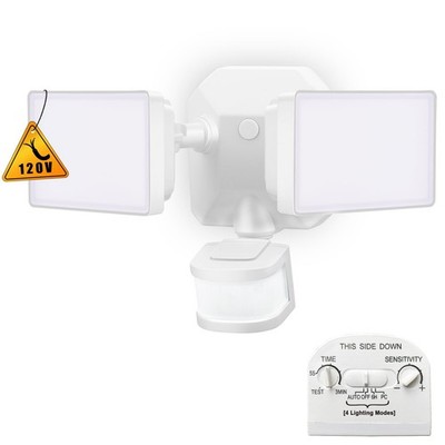Dusk-to-Dawn Security Lights with Motion Sensor, 5000K IP65 Waterproof Outdoo...