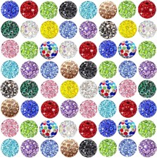Multicolor Rhinestone Beads - 200pcs 10mm Spacer Beads for Jewelry Crafting