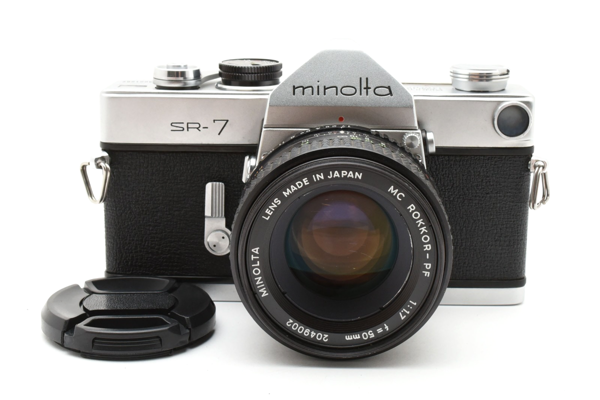 Near MINT ] Minolta SR-7 Mc Rokkor PF 50mm f1.7 Silver SLR Film