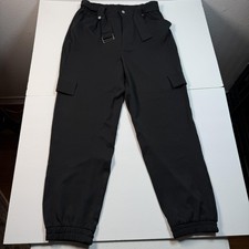 Pull&Bear Pants women Large Black Cargo Jogge...