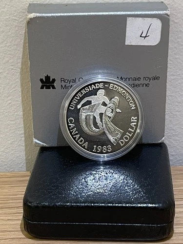 1983 Royal Canadian Mint Proof Silver Dollar Universiade Edmonton Coin