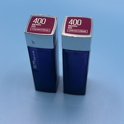 2 Pack Maybelline Color Sensational Lipstick, Cream Finish, 400 Berry Go READ