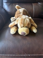 Vintage 2000 Toys R Us Animal Alley Laying Brown Darby Puppy Dog Large Plush 16  