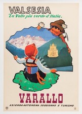 AFFICHE POSTER Italie Dolomiti Cortina Varallo