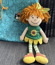 Jellycat  Blooming Babe Rag Doll Orange Hair / Green Sunflower Outfit, With Bag