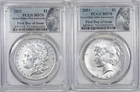2021 Morgan & Peace Dollar 2 Coin Set PCGS MS70 First Day Issue 100 Anniversary