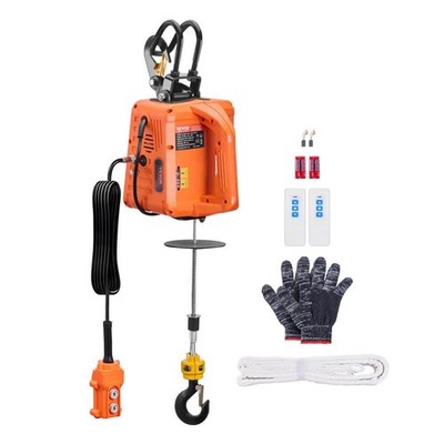 VEVOR 3-in-1 Electric Hoist Winch, 1100 lbs. Capacity, 1500W, 30 ft. Lift Height