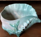 Vintage Roseville Pottery Foxglove Conch Shell 426-6  Green And Pink