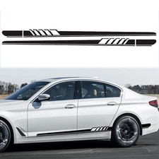 2pcs Car Body Side Decor Trim Stripe Graphics Self-adhesive Decal Sticker -black