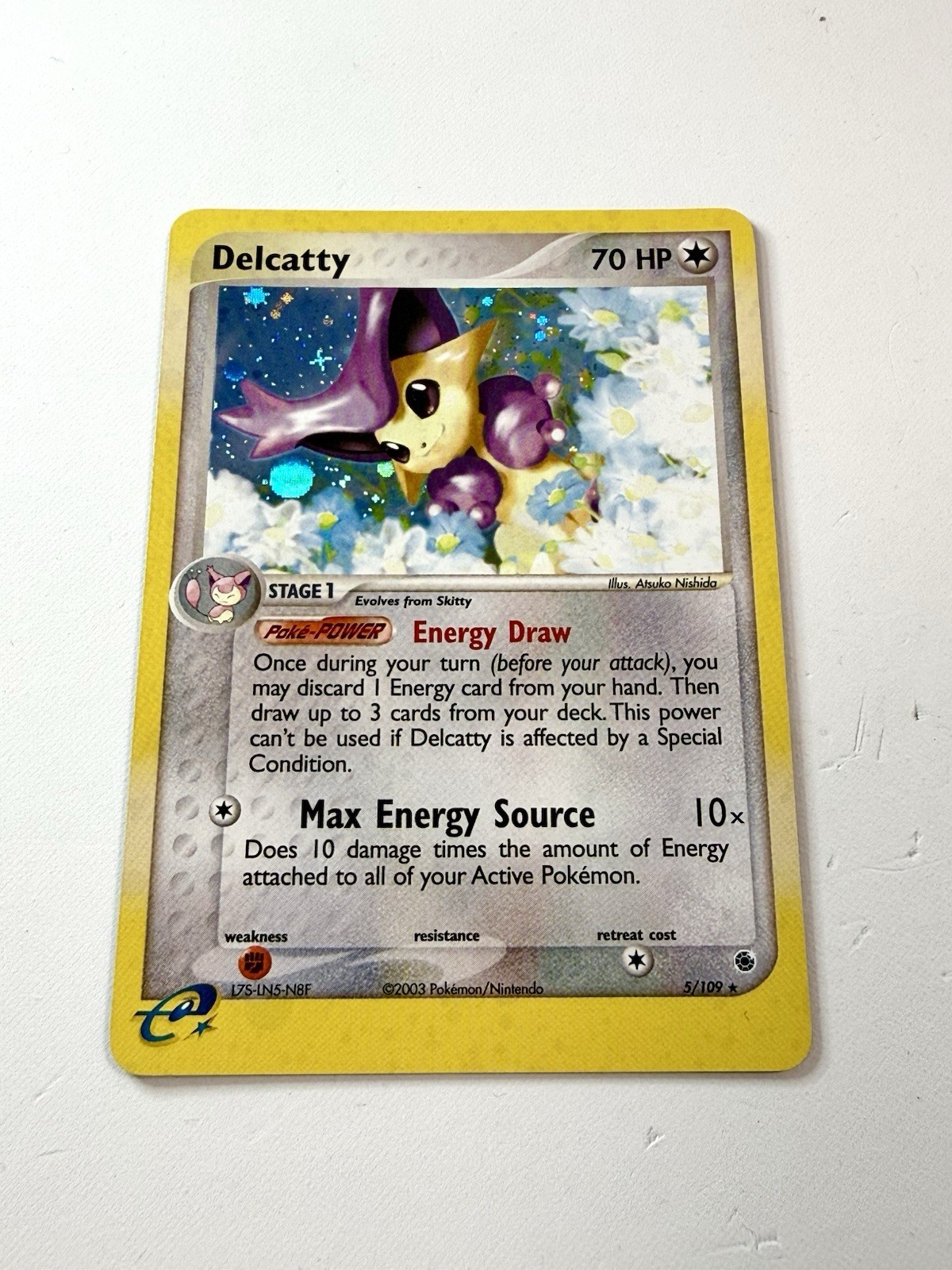 Delcatty Holo Rare 5/109 Pokemon 2003 EX Ruby & Sapphire Vintage E-Reader NM/EX
