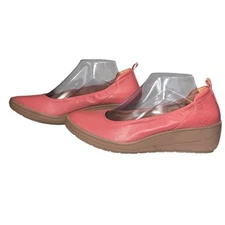 Vionic Wedge Womens Size 9.5 Jacey Pink Leather Arch Support Work Pull On Shoes
