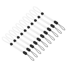 10 Pcs White 8 Inch Hand Wrist Strap Lanyards Adjustable Wristlet