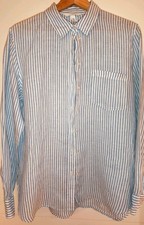 H&M Damen Bluse/Hemd, Knopfleiste, Größe M, 100% Leinen