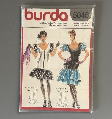 Vintage 1980s German BURDA Sewing Pattern 5846 Drop Waist DRESS New Sz 8-16 | eBay Vintage 1980s German BURDA Sewing Pattern 5846 Drop Waist DRESS New Sz 8-16 | eBay