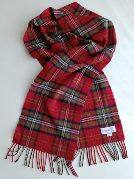 Women Johnstons of Elgin Scarf Red Wool One size