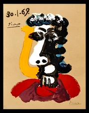 PABLO PICASSO   -  LITOGRAFIA  CM. 65 X 50 AUTORITRATTO