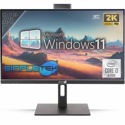 All In One 24'' 2K 75Hz I3 6Th Gen Win 11 Ram 16Gb Ssd 960Gb Gpu Rx550 4Gb Gaming