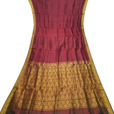 Vintage Purple Sarees 100 Pure Silk Zari Handwoven Sari 5YD Decor Craft Fabric