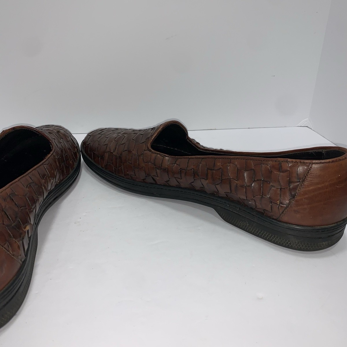 Bragano Cole Haan Mens Woven Leather Loafers Brown Made in Italy Size 13 M COLE HAAN-men main image 2